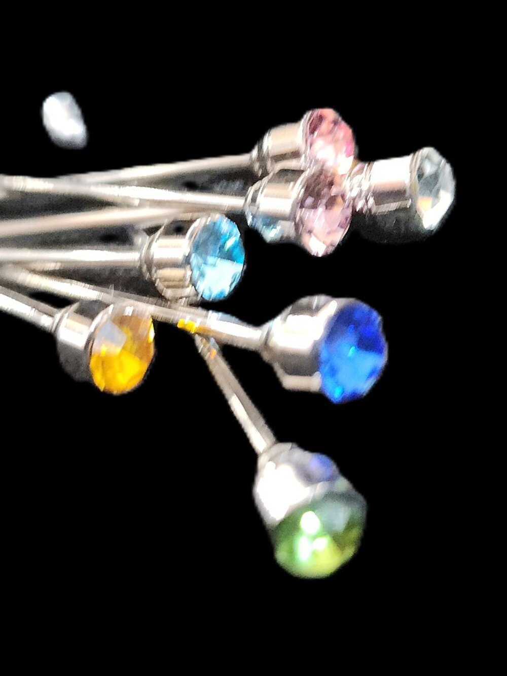 Collar Bar SILVERTONE JEWELED Ends CHOOSE COLOR Formal Equestrian Gentlemen